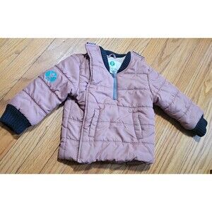 2T girls Buckle Me Baby Coats Pink Puffer Jacket Fleece car seat  Zip insulated